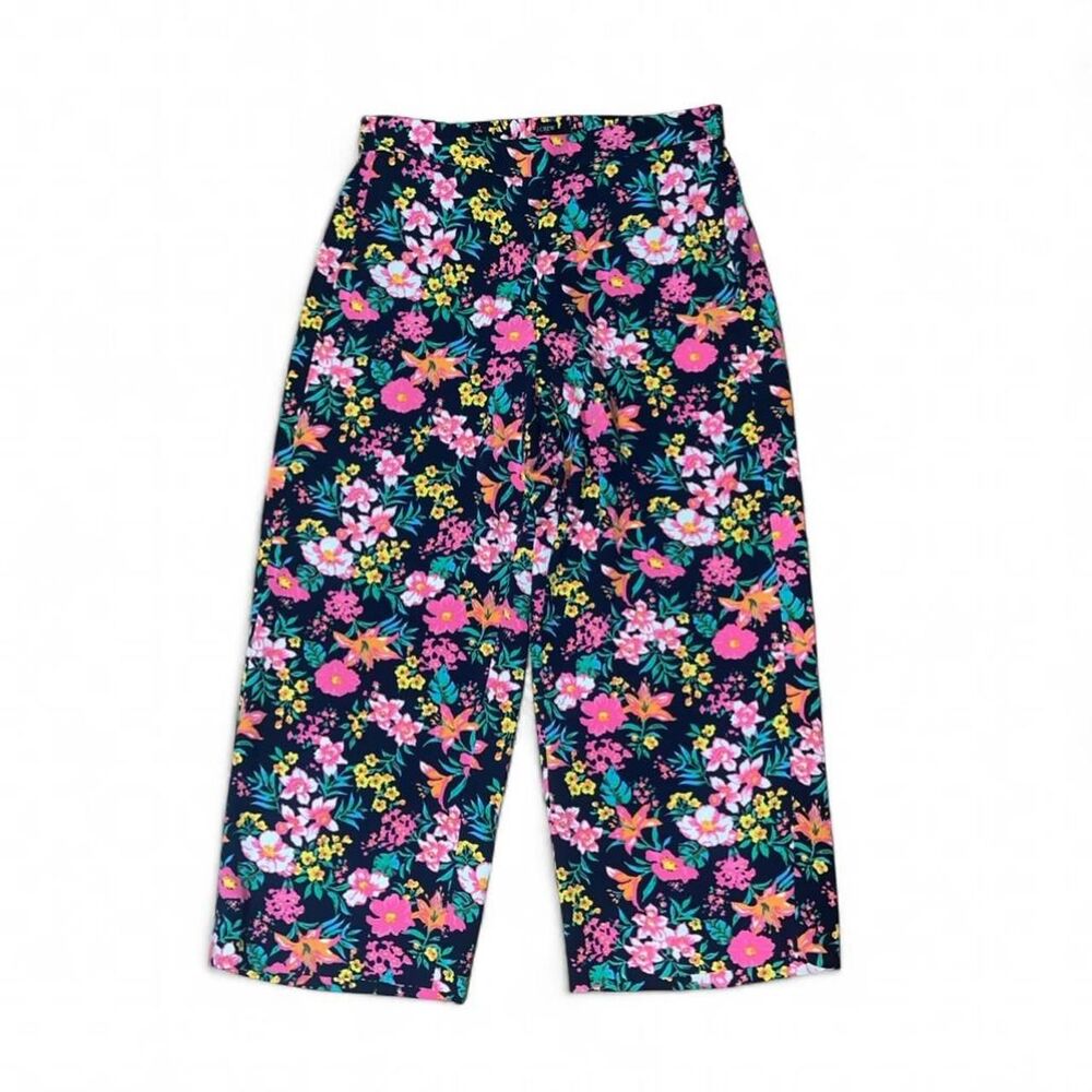 J. Crew Women's multicolored floral print wide leg pants SZ 12